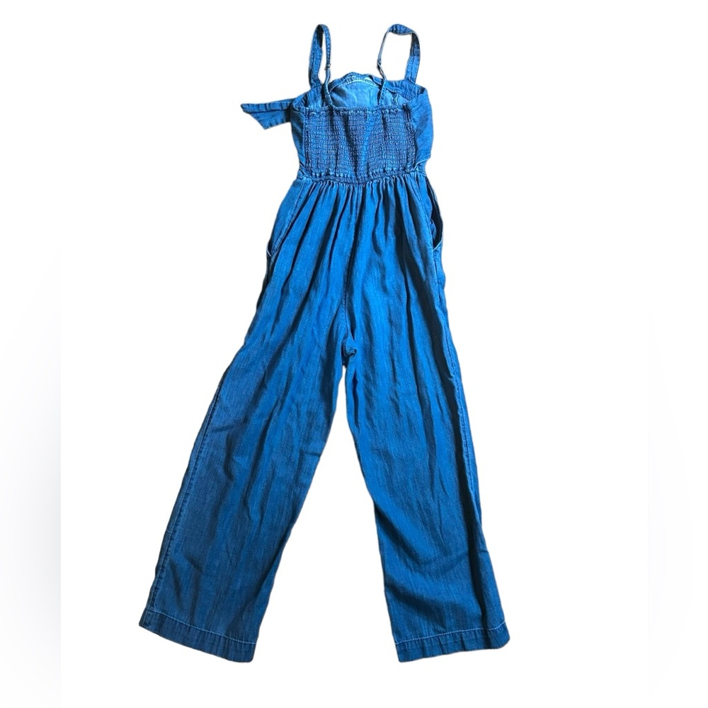 Vintage Abercrombie & Fitch Denim Jumpsuit Size XXSP Tie Front Cropped - Picture 7 of 12